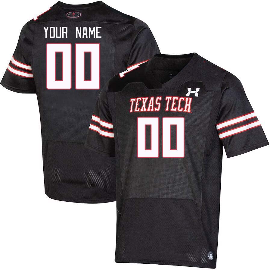 Custom Texas Tech Red Raiders Name And Number College Football Jerseys Stitched-Black